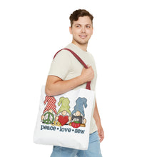 Peace, Love, Sew Gnomes Tote Bag