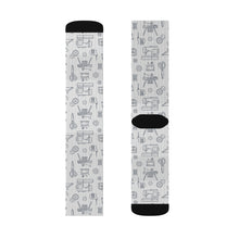 Outlined Sewing Elements Socks