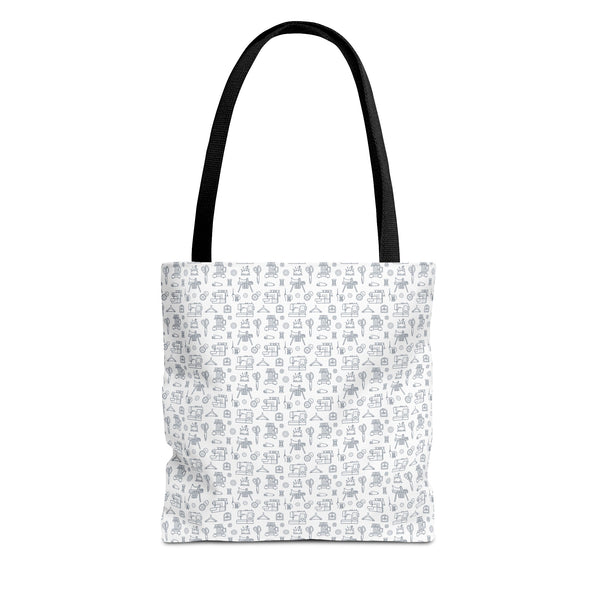 Outlined Sewing Elements Tote Bag