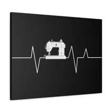 Sewing Machine Heart Beat - Black - Canvas Gallery Wraps