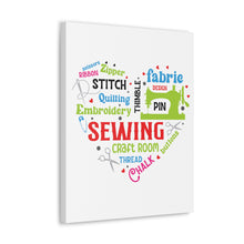 Colorful Sewing Word Cloud - Canvas Gallery Wraps