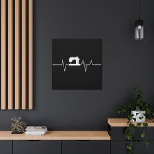 Sewing Machine Heart Beat - Black - Canvas Gallery Wraps