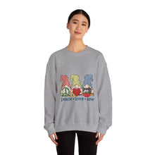 Peace, Love, Sew Gnomes Unisex Heavy Blend™ Crewneck Sweatshirt