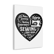 Black Sewing Word Cloud - Canvas Gallery Wraps