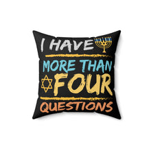 4 Questions Spun Polyester Square Pillow - Black