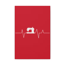 Sewing Machine Heart Beat - Red - Canvas Gallery Wraps