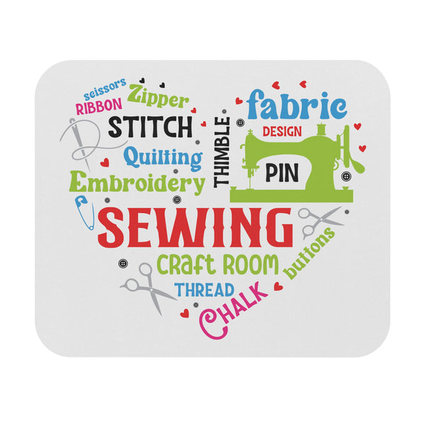 Colorful Sewing Word Cloud Mouse Pad (Rectangle)