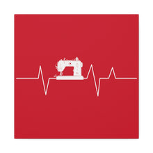 Sewing Machine Heart Beat - Red - Canvas Gallery Wraps