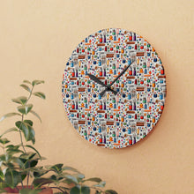 Watercolor Sewing Supplies 1 Acrylic Wall Clock