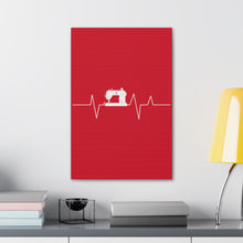 Sewing Machine Heart Beat - Red - Canvas Gallery Wraps