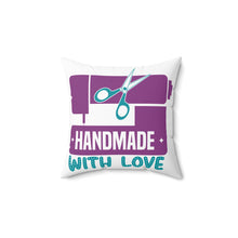 Handmade with Love Spun Polyester Square Pillow