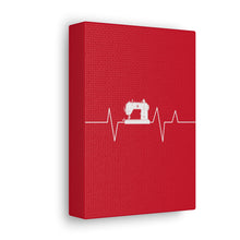 Sewing Machine Heart Beat - Red - Canvas Gallery Wraps