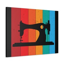 Retro Sewing Machine - Black - Canvas Gallery Wraps