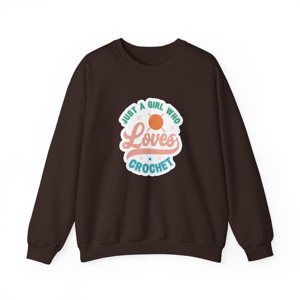 Just A Girl Crochet Unisex Heavy Blend™ Crewneck Sweatshirt
