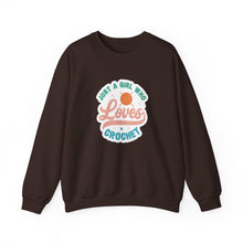 Just A Girl Crochet Unisex Heavy Blend™ Crewneck Sweatshirt