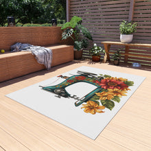 Vintage Floral Sewing Machine Outdoor Rug
