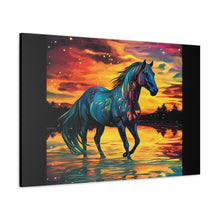 Colorful Modern Horse - Canvas Gallery Wraps - Black