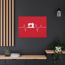 Sewing Machine Heart Beat - Red - Canvas Gallery Wraps