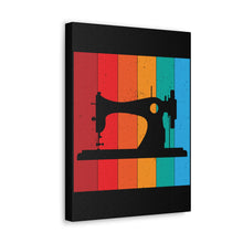 Retro Sewing Machine - Black - Canvas Gallery Wraps