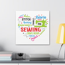 Colorful Sewing Word Cloud - Canvas Gallery Wraps