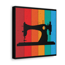 Retro Sewing Machine - Black - Canvas Gallery Wraps