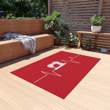 Sewing Machine Heart Beat Outdoor Rug - Red