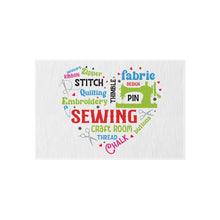 Colorful Sewing Word Cloud Outdoor Rug