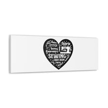 Black Sewing Word Cloud - Canvas Gallery Wraps