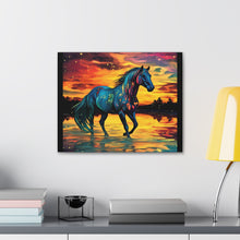 Colorful Modern Horse - Canvas Gallery Wraps - Black