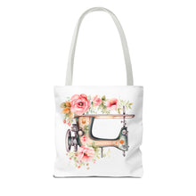 Blue Floral Sewing Machine Tote Bag