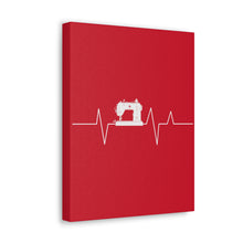 Sewing Machine Heart Beat - Red - Canvas Gallery Wraps