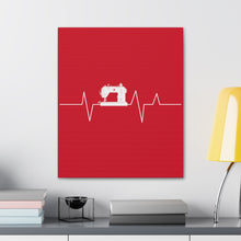 Sewing Machine Heart Beat - Red - Canvas Gallery Wraps