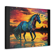 Colorful Modern Horse - Canvas Gallery Wraps - Black