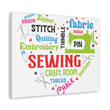 Colorful Sewing Word Cloud - Canvas Gallery Wraps