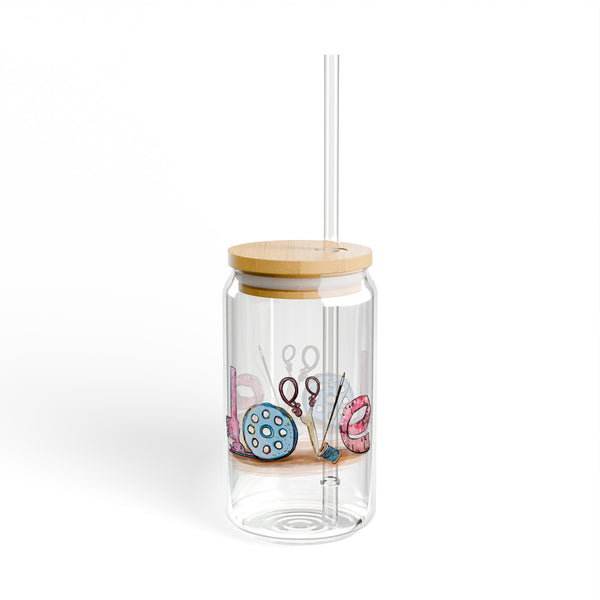 Sewing Love Sipper Glass, 16oz