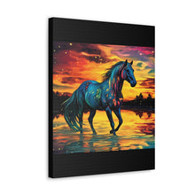 Colorful Modern Horse - Canvas Gallery Wraps - Black