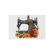 Vintage Floral Sewing Machine Outdoor Rug