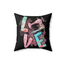 Sewing Love Spun Polyester Square Pillow - Black