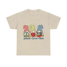 Peace, Love, Sew Gnomes Unisex Heavy Cotton Tee