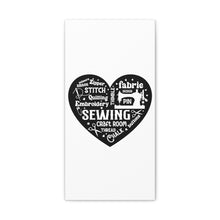 Black Sewing Word Cloud - Canvas Gallery Wraps