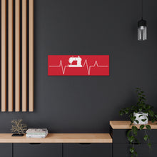 Sewing Machine Heart Beat - Red - Canvas Gallery Wraps