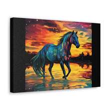 Colorful Modern Horse - Canvas Gallery Wraps - Black