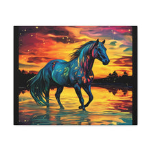 Colorful Modern Horse - Canvas Gallery Wraps - Black