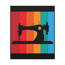 Retro Sewing Machine - Black - Canvas Gallery Wraps