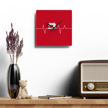 Sewing Machine Heart Beat Acrylic Wall Clock - Red