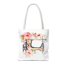 Blue Floral Sewing Machine Tote Bag