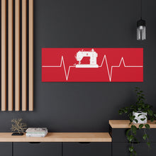 Sewing Machine Heart Beat - Red - Canvas Gallery Wraps