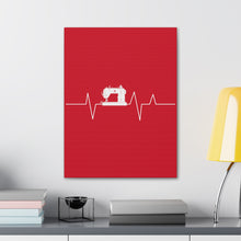 Sewing Machine Heart Beat - Red - Canvas Gallery Wraps