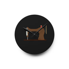Vintage Sewing Machine Acrylic Wall Clock - Black