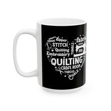 Quilting Word Cloud Ceramic Mug, (11oz, 15oz)